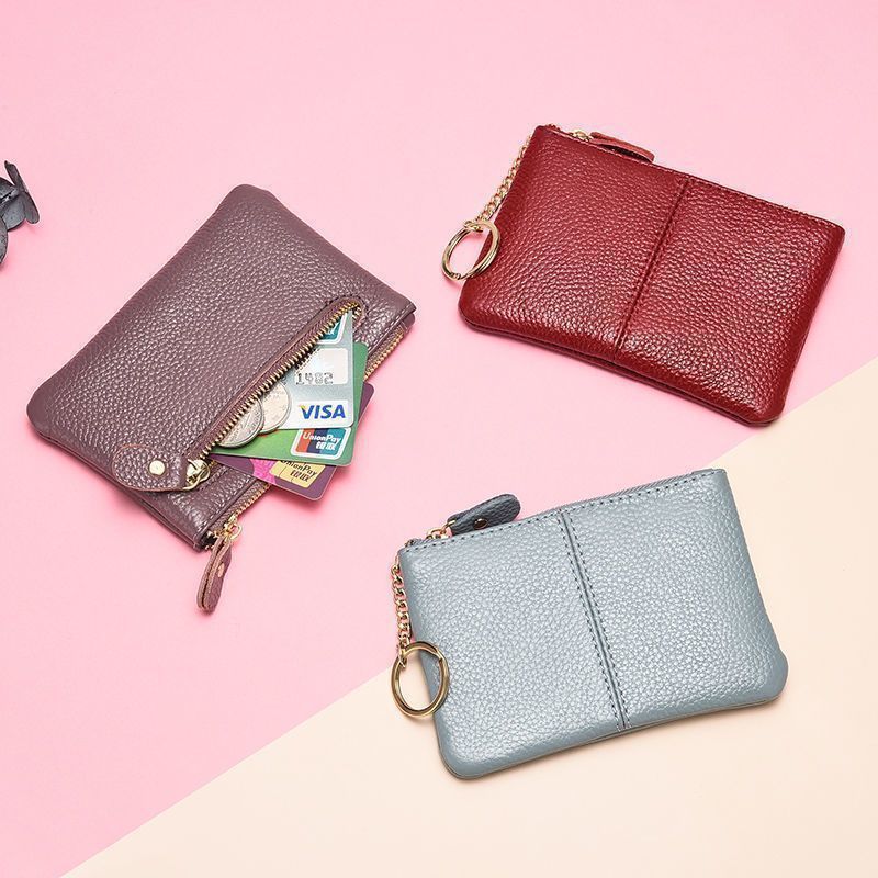 Real Soft Leather Texture Coin Purse Women'S Short Small Wallet Soft Leather Driver'S License Handbag Fashion Zipper Coin Bag - Image 3